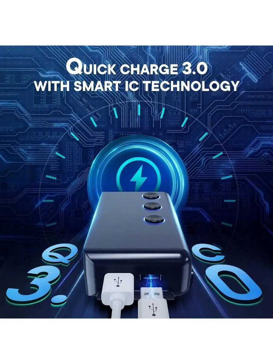 Car Power Adapter With LED Voltage Display 3 Cigarette Lighter Sockets 4 USB Ports Quick Charge