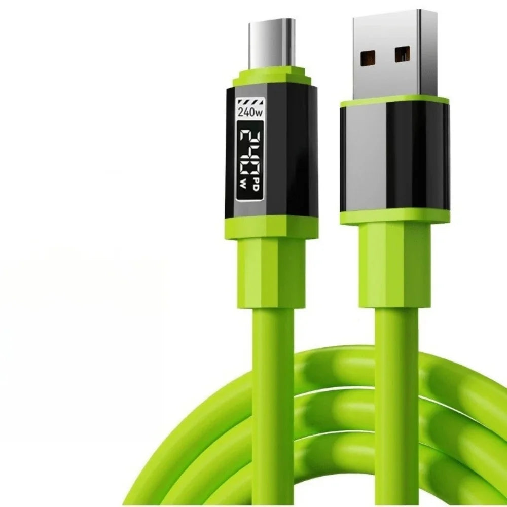 USB To Type C Data Cables 240W Fast Charge 6A USB-C Phones Chargers Cord For iPhone Xiaomi Huawei Samsung Cellphone Accessories